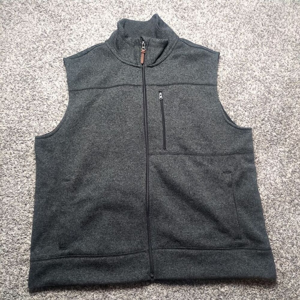 Goodfellow & Co Men’s Size XL Knit Vest Gray Full Zip Closure Zip Slash Pockets